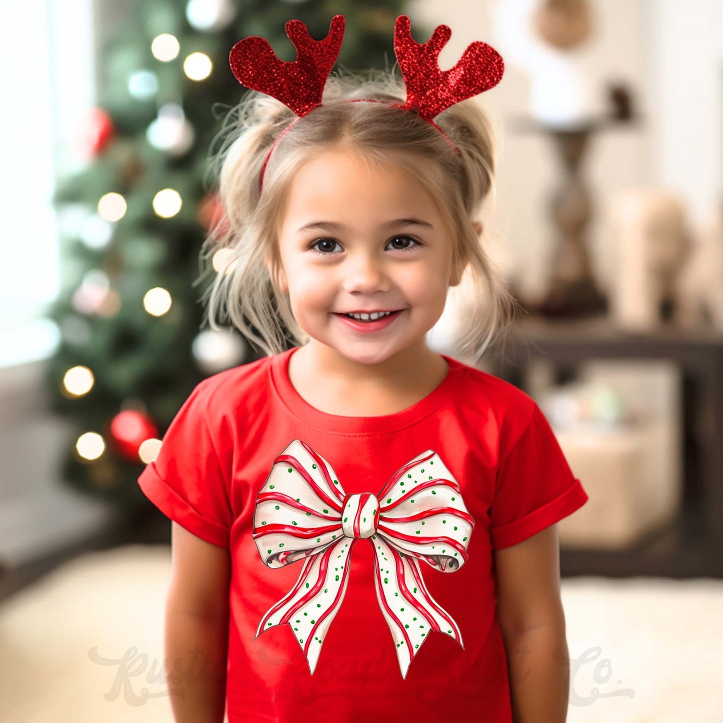 Christmas Girls Shirt, Toddler Coquette Shirt