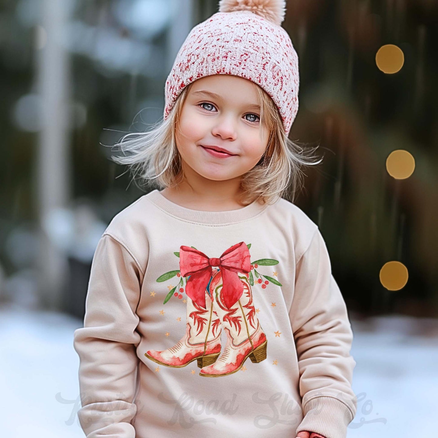 Girls Christmas Sweatshirt, Western Christmas Sweatshirt, Kids Matching Sweatshirt, Family Christmas Sweatshirt