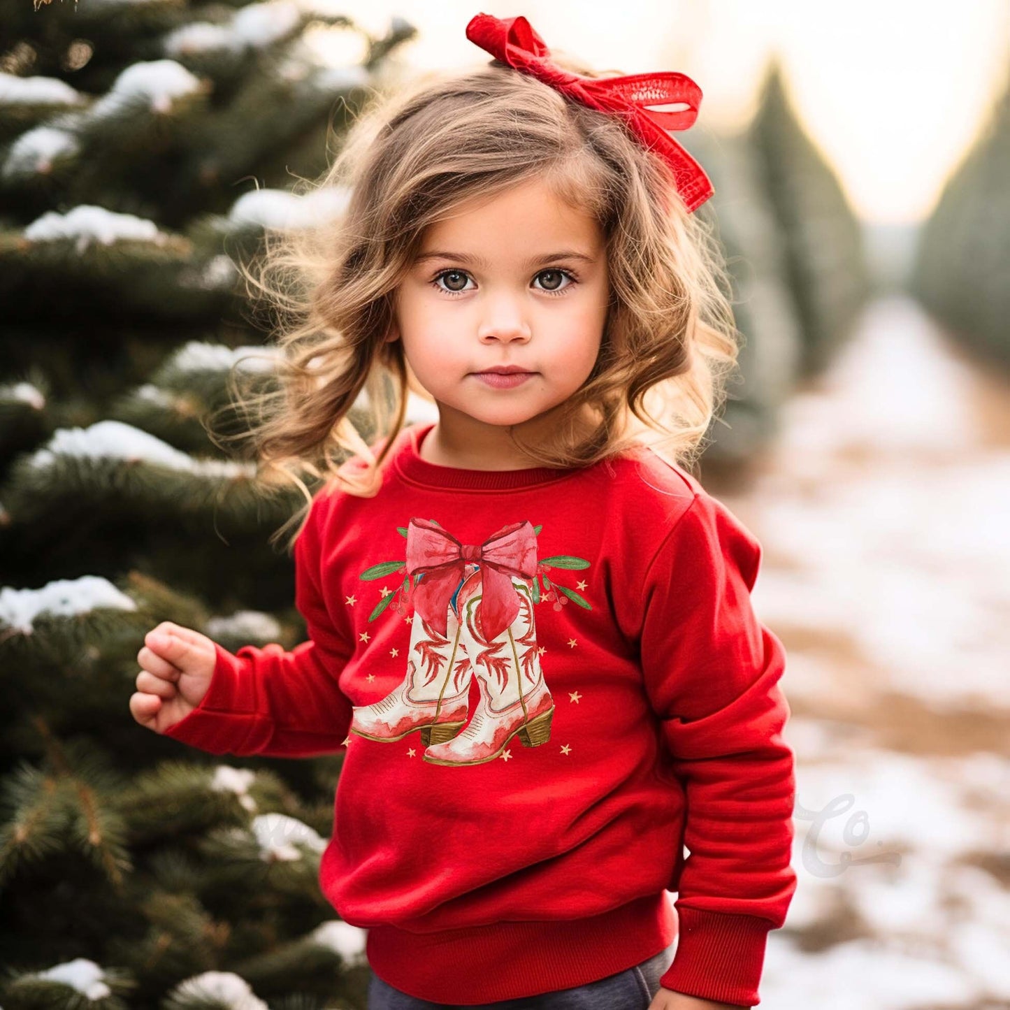 Girls Christmas Sweatshirt, Western Christmas Sweatshirt, Kids Matching Sweatshirt, Family Christmas Sweatshirt