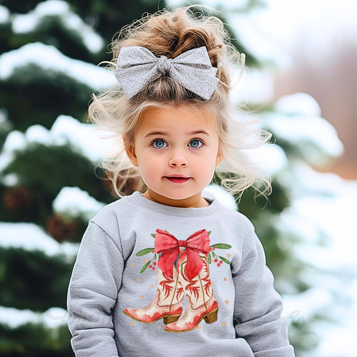 Western Christmas Sweatshirt, Girls Christmas Sweatshirt