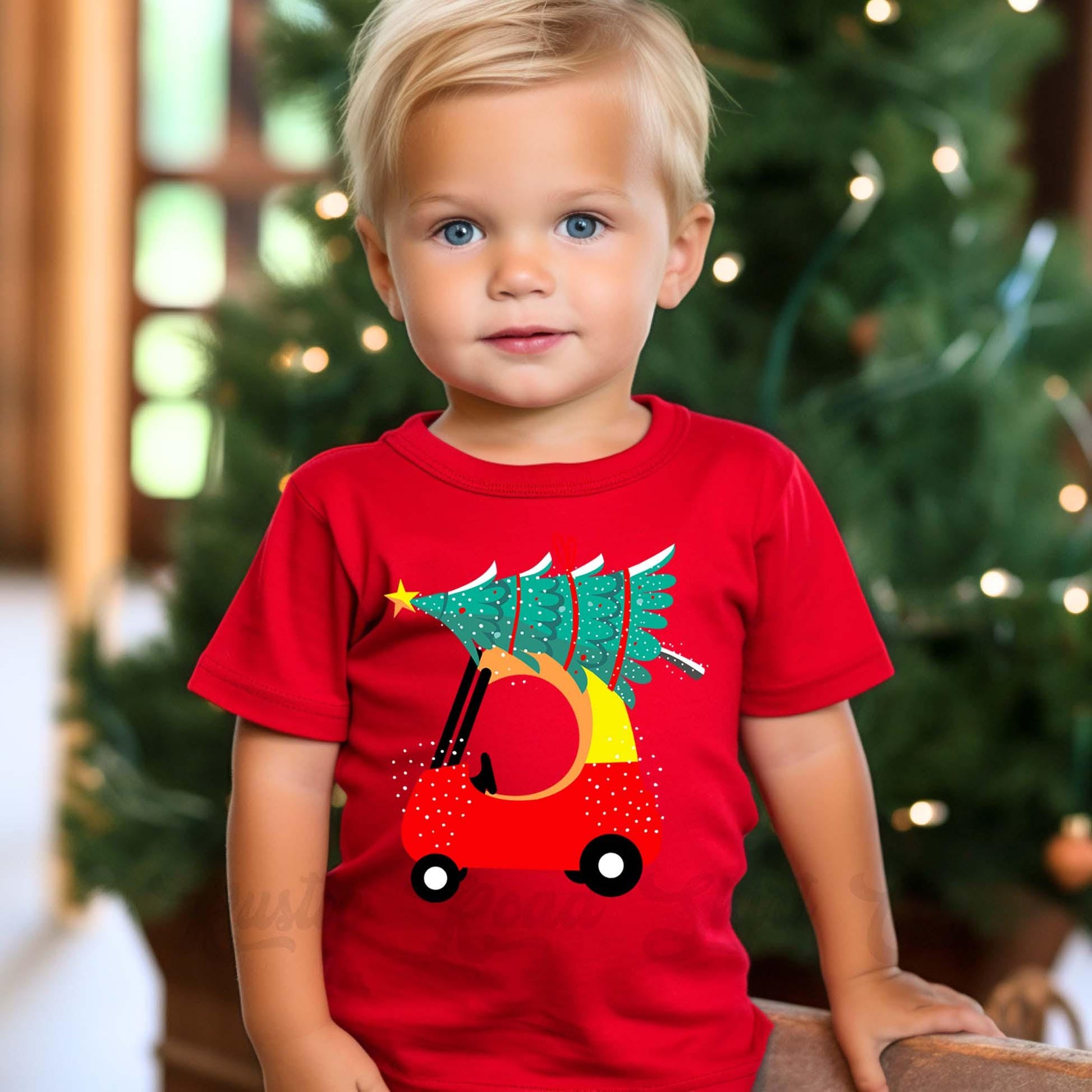 Red Car Christmas Shirt, Boys Christmas Shirt, Toddler Christmas Shirt, Matching Boys Shirts,