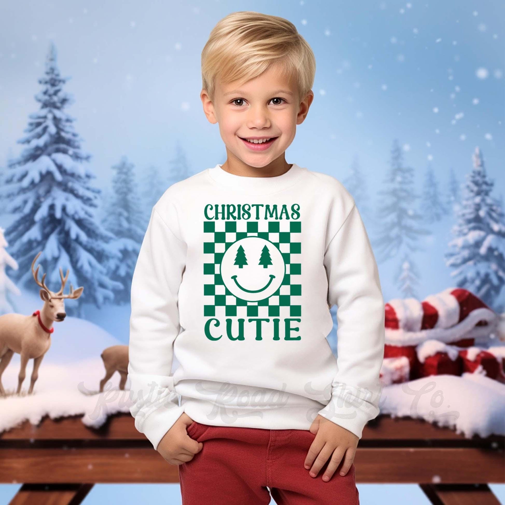 Boys Christmas Sweatshirt, Christmas Cutie Shirt, Kids Matching Sweatshirt, Family Christmas Sweatshirt