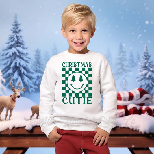 Boys Christmas Sweatshirt, Christmas Cutie Shirt, Kids Matching Sweatshirt, Family Christmas Sweatshirt