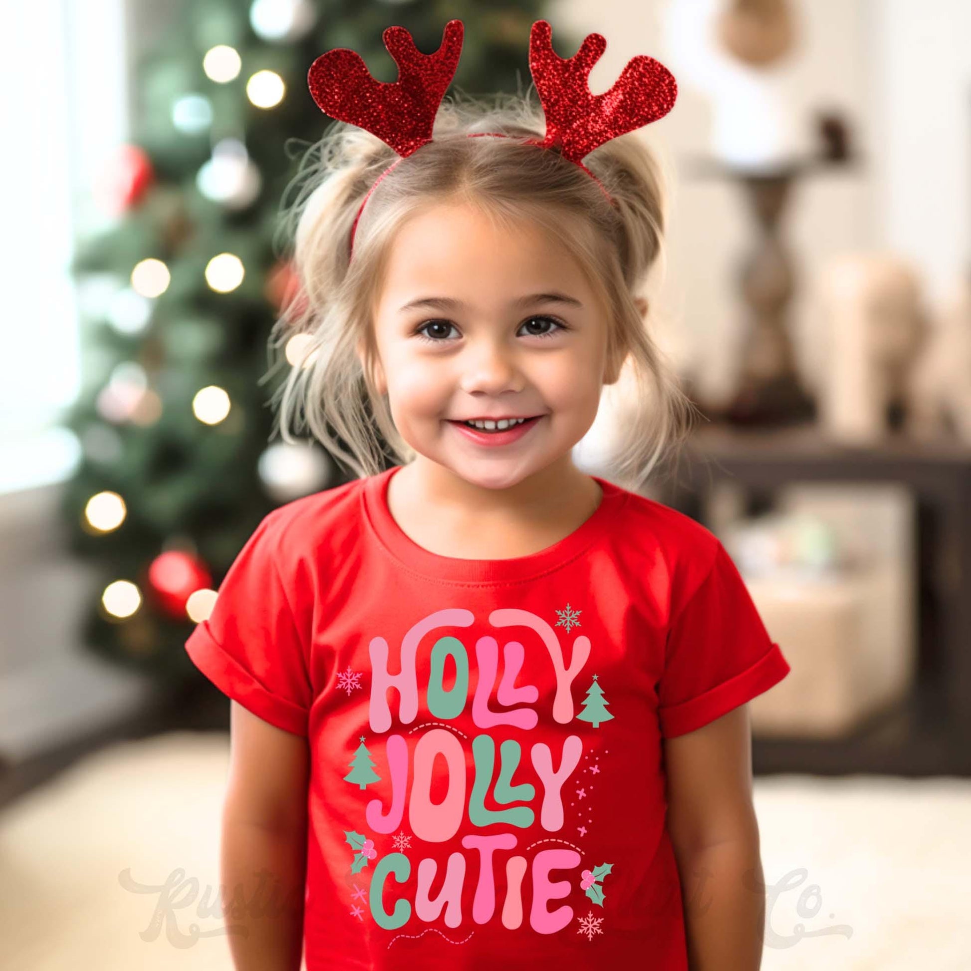 Girls Christmas Shirt, Holly Jolly Shirt, Toddler Girl Christmas Shirt, Matching Girls Shirts,