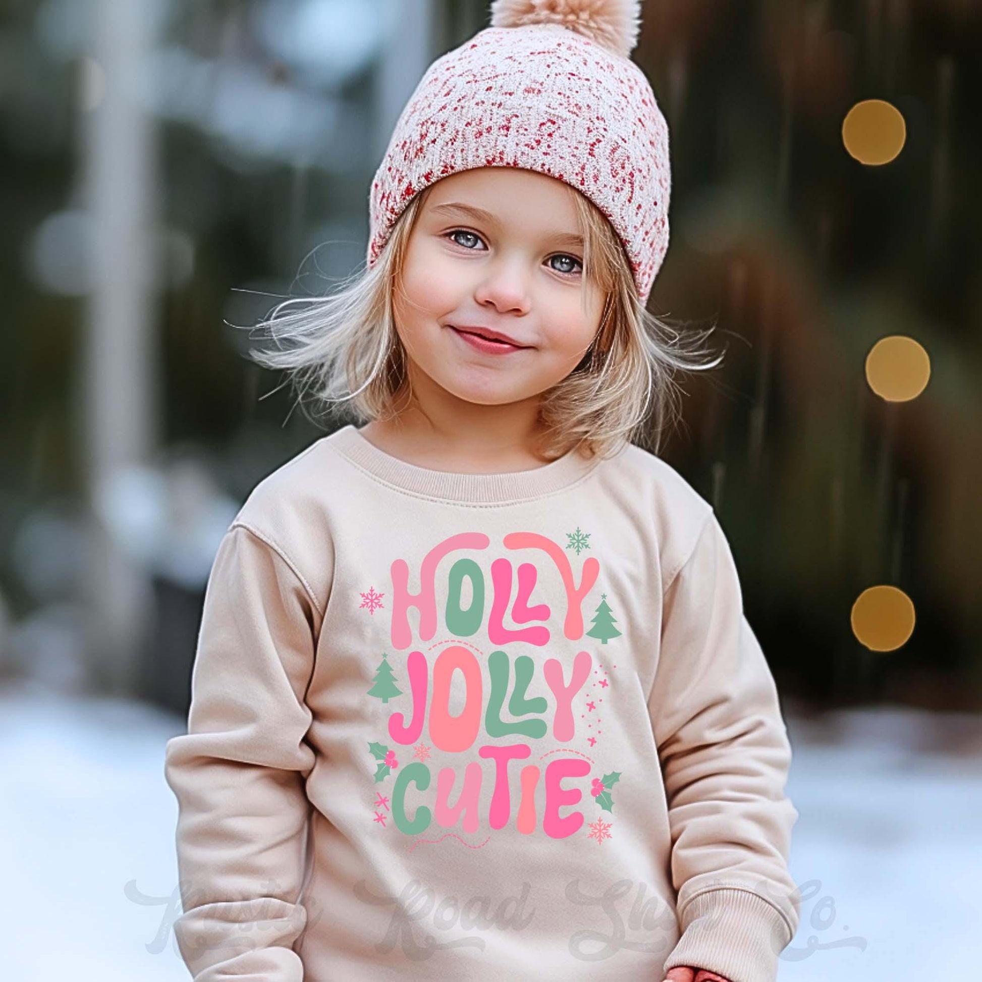 Girls Christmas Sweatshirt, Holly Jolly Shirt, Kids Matching Sweatshirt, Family Christmas Sweatshirt