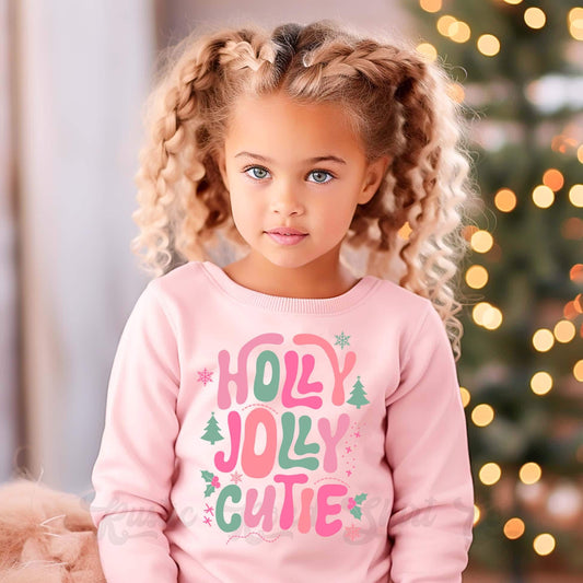 Holly Jolly Shirt, Girls Christmas Sweatshirt