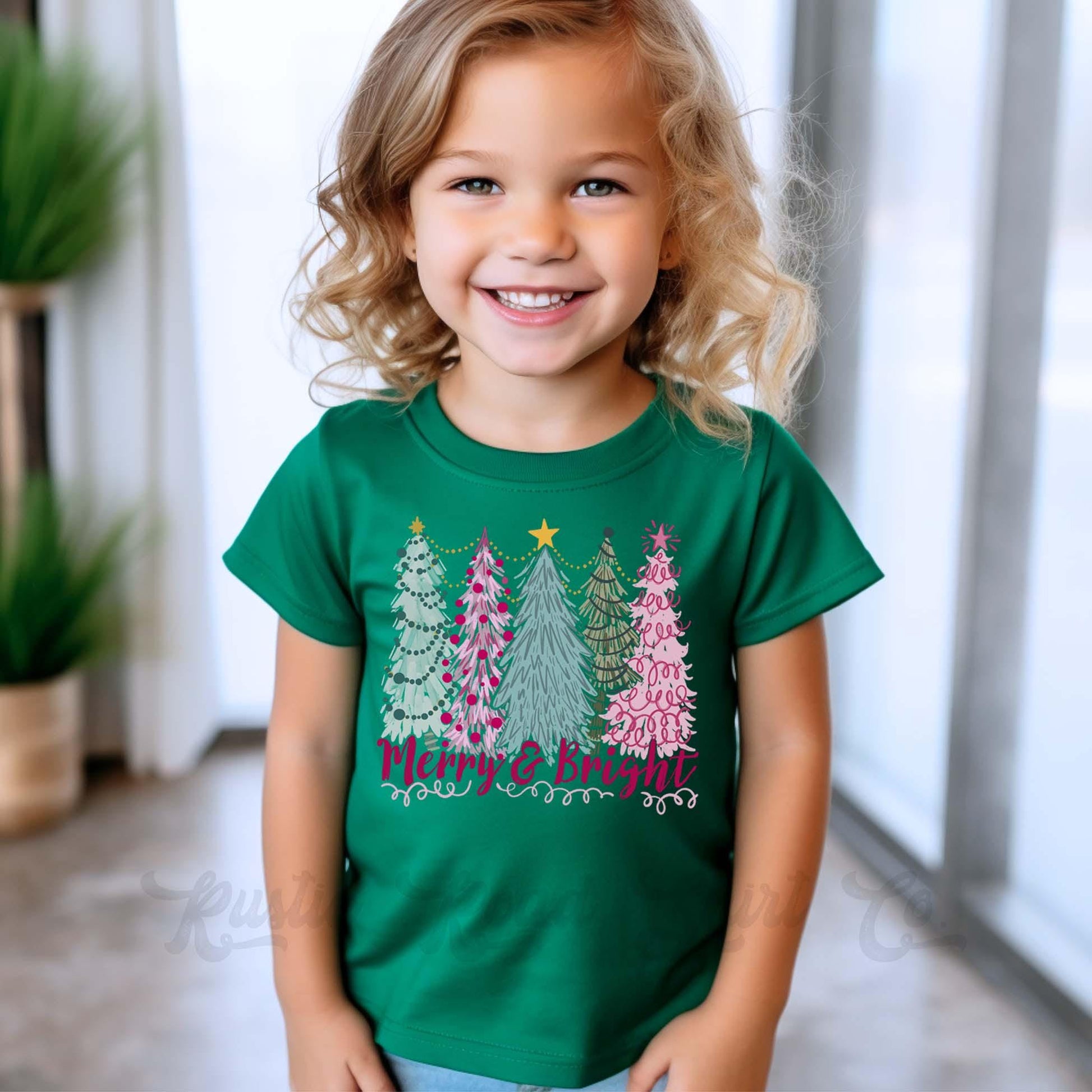 Merry and Bright Shirt, Girls Christmas shirt, Toddler Girl Christmas Shirt, Matching Girls Shirts,