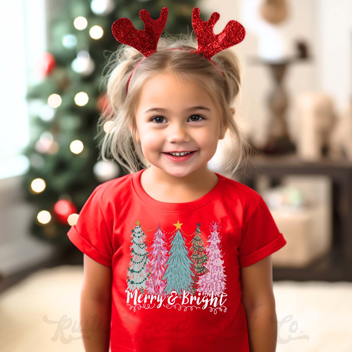 Merry and Bright Shirt, Girls Christmas shirt, Toddler Girl Christmas Shirt, Matching Girls Shirts,