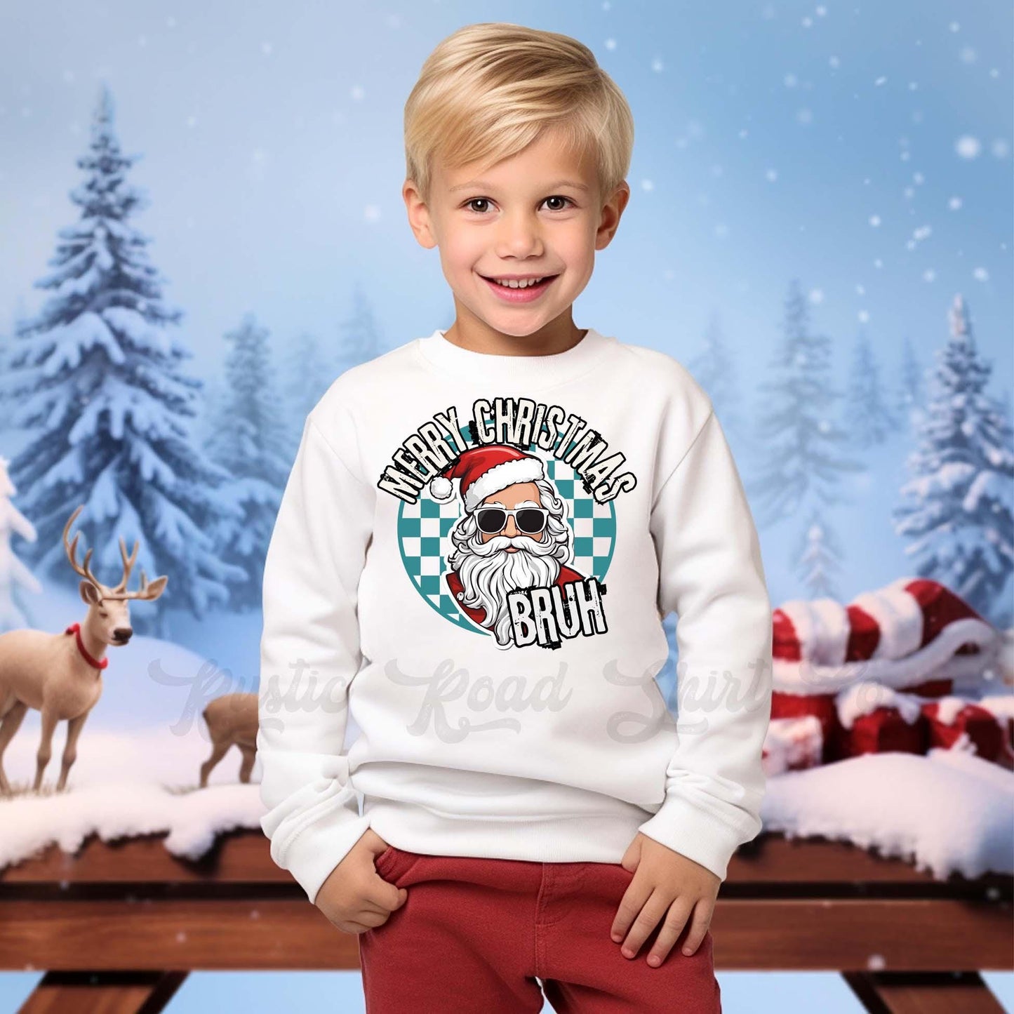 Boys Christmas Sweatshirt, Merry Christmas Bruh, Kids Matching Sweatshirt, Family Christmas Sweatshirt