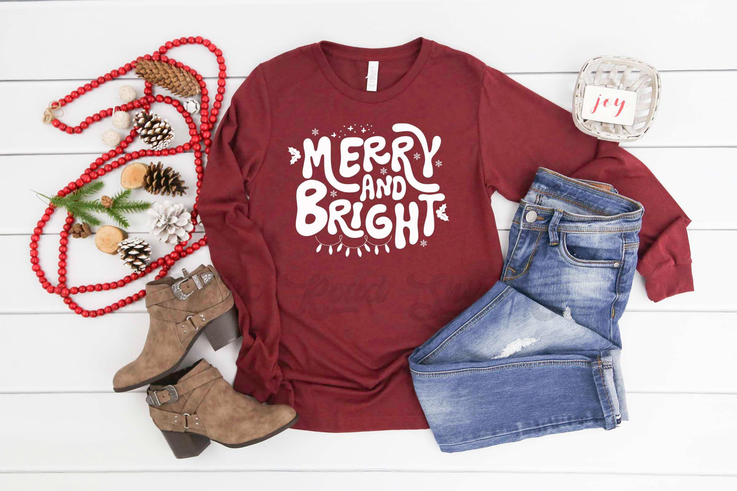 Merry and Bright Shirt, Women's Christmas Shirt, Matching Family Christmas Shirts, Holiday Shirts, Christmas Long Sleeve