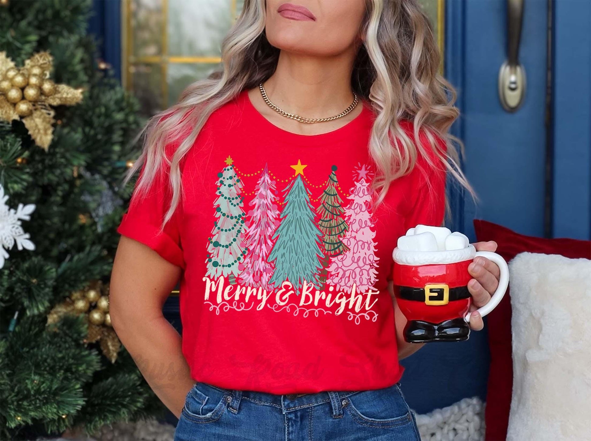 Merry and Bright Shirt, Matching Family Christmas Shirts, Christmas Tee, Holiday Shirt, Women's Christmas,