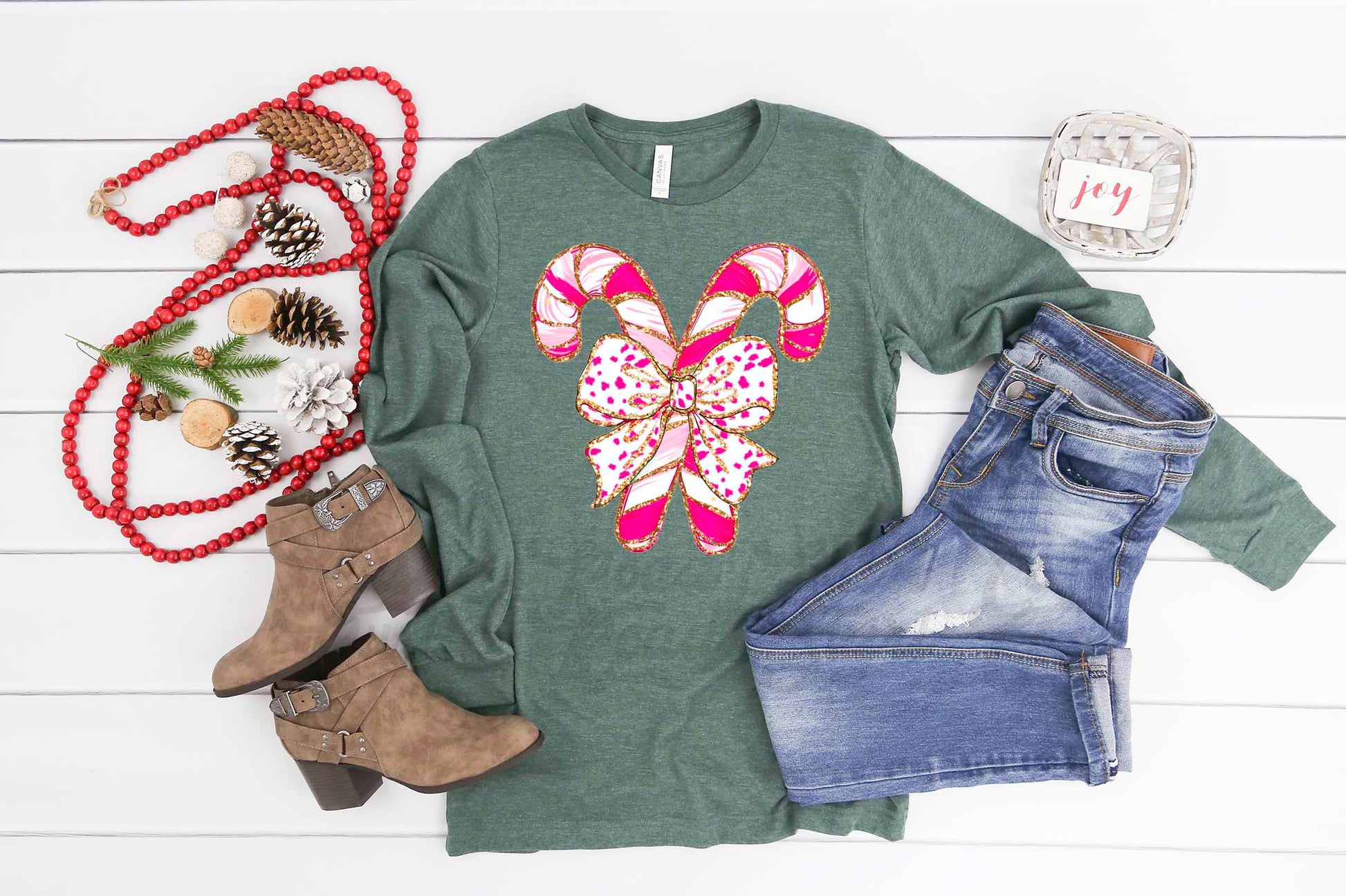 Christmas Long Sleeve Shirt, Coquette Christmas T-shirt, Matching Christmas Shirts, Family Christmas Shirts,