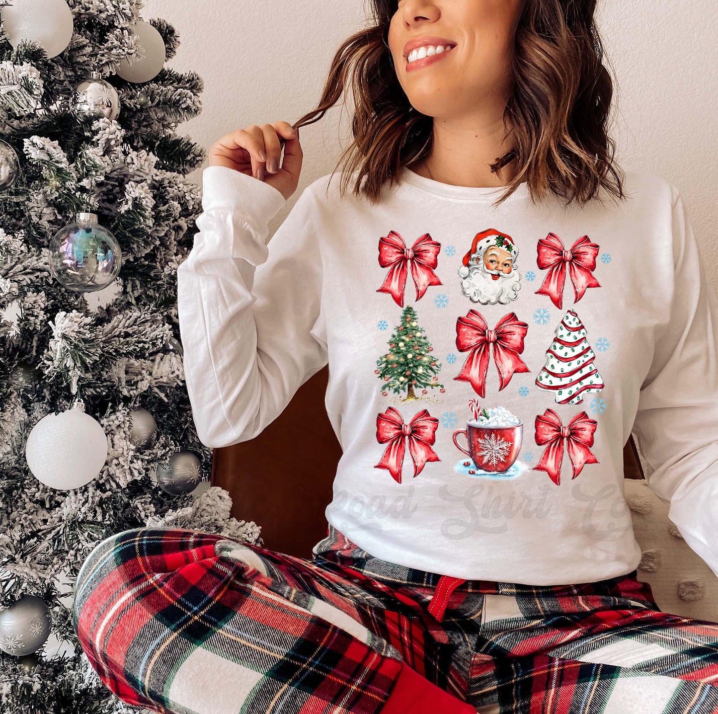 Christmas Long Sleeve Shirt, Coquette Christmas T-shirt, Matching Christmas Shirts, Family Christmas Shirts,