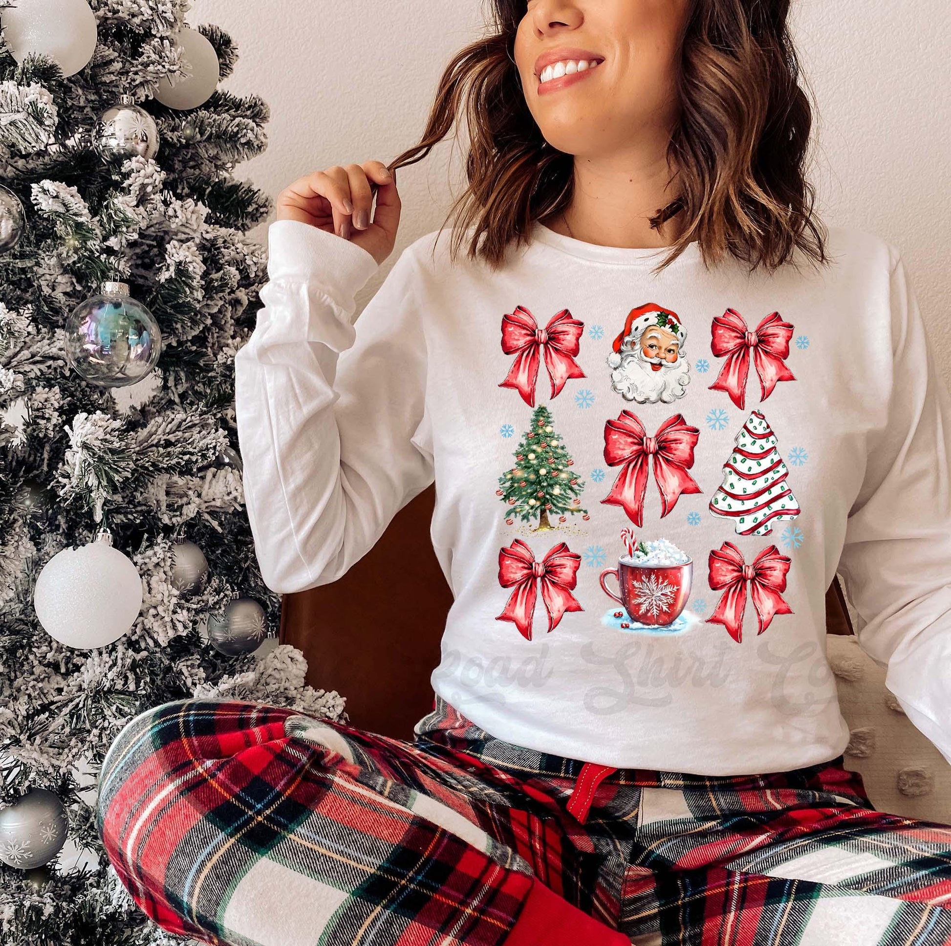 Christmas Long Sleeve Shirt, Coquette Christmas T-shirt, Matching Christmas Shirts, Family Christmas Shirts,