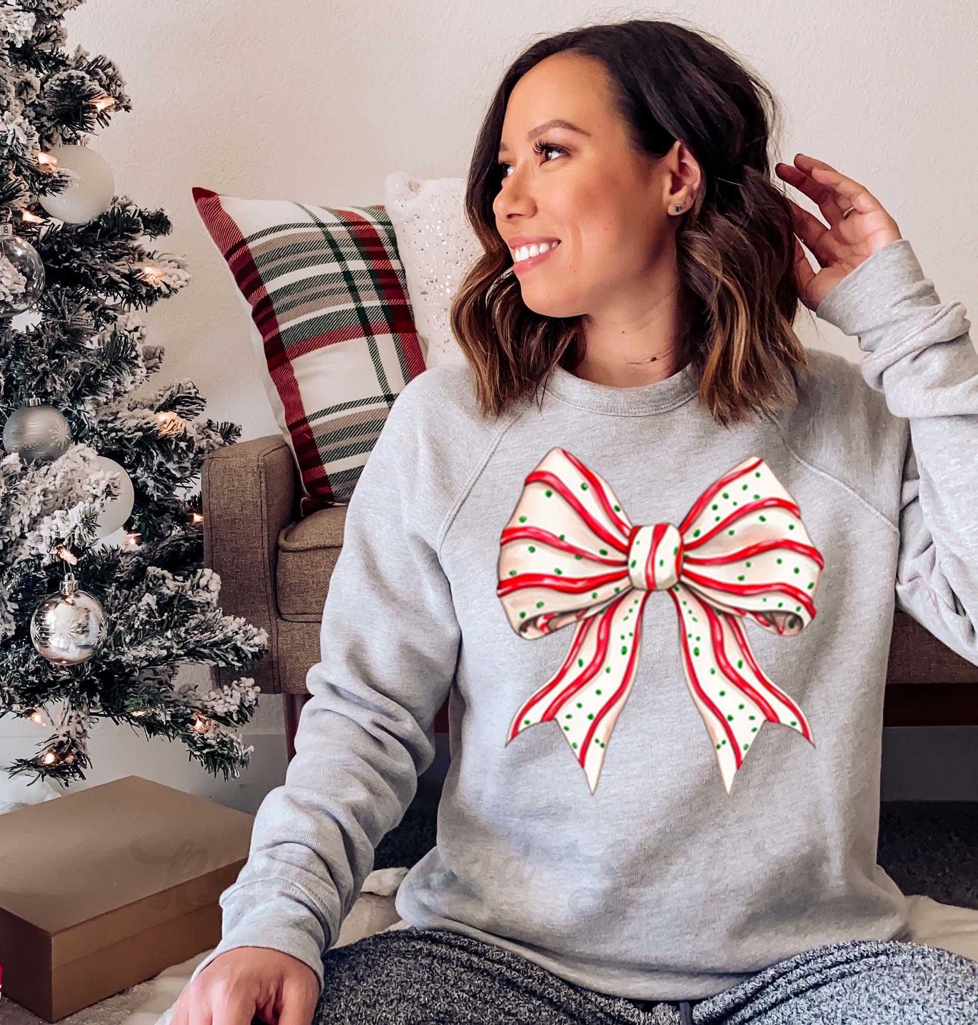 Coquette Christmas Sweatshirt, Christmas Bow Sweatshirt, Holiday Sweater, Family Christmas Sweatshirt