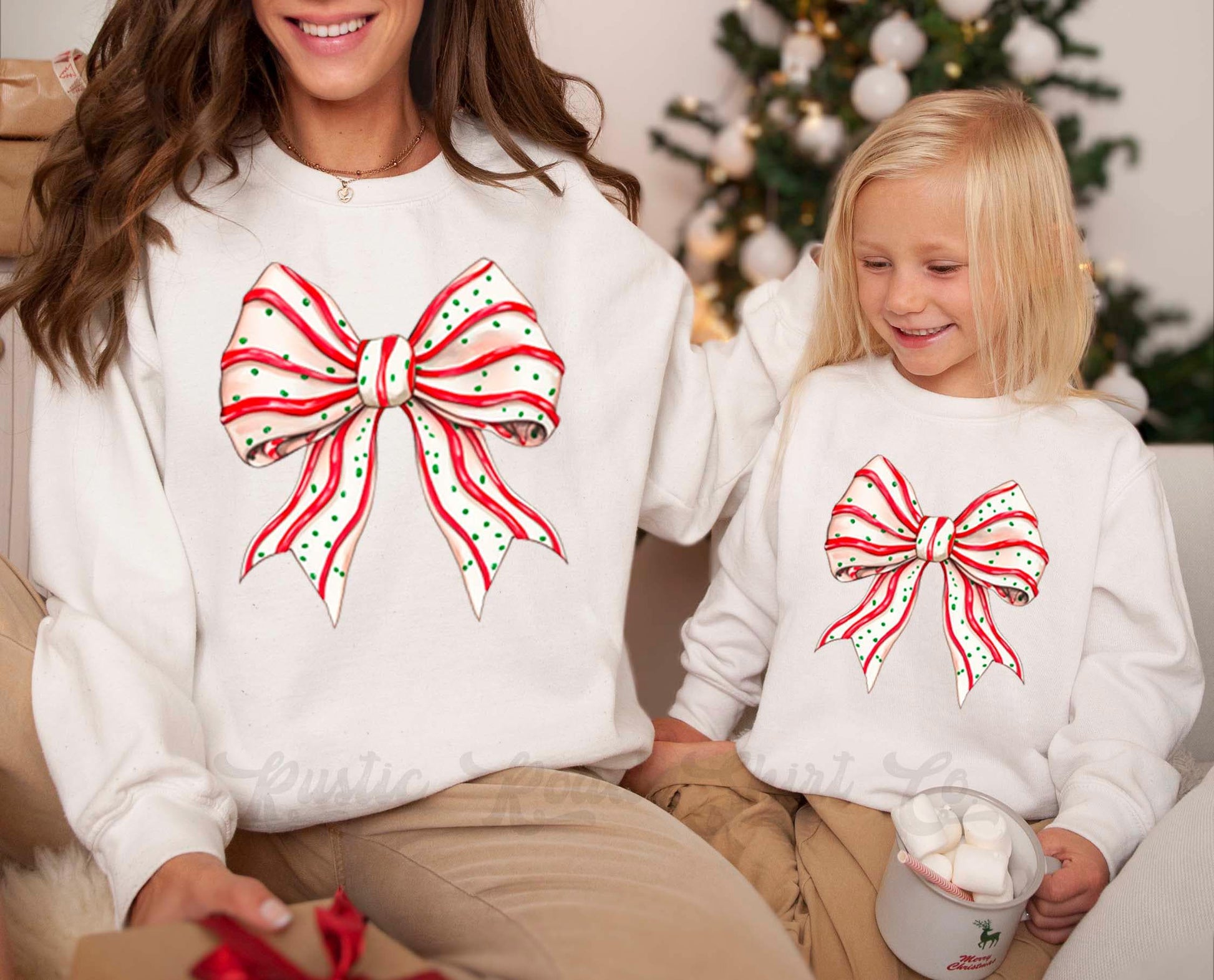 Coquette Christmas Sweatshirt, Christmas Bow Sweatshirt, Holiday Sweater, Family Christmas Sweatshirt