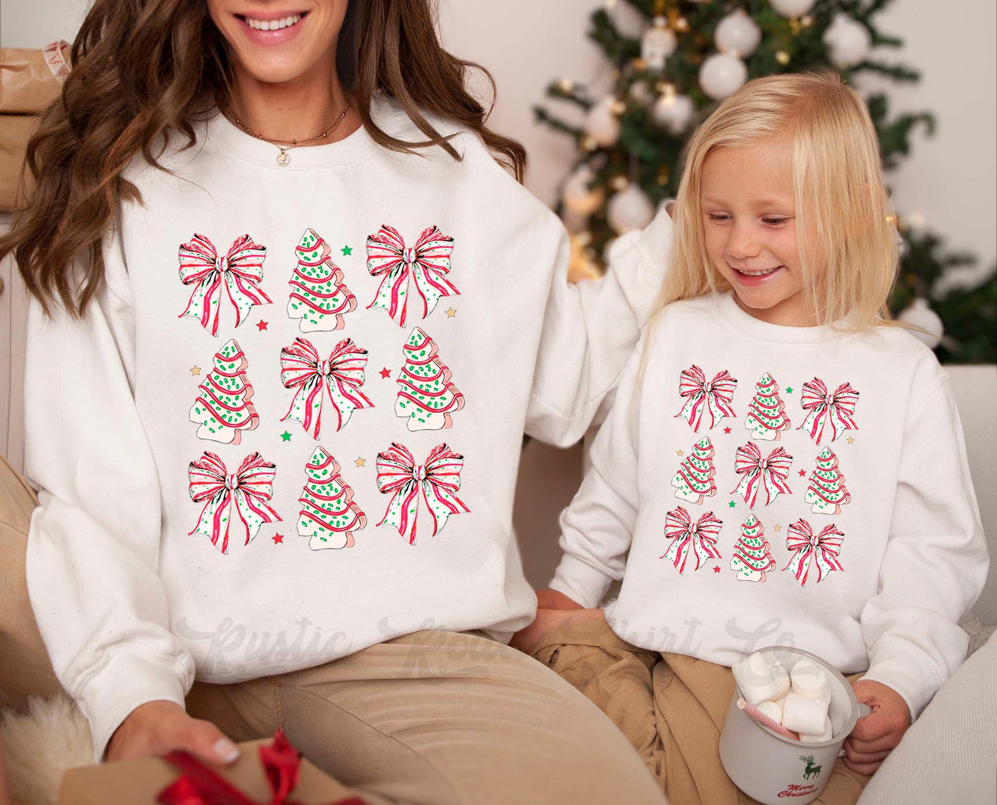 Coquette Christmas Sweatshirt, Girls Christmas Sweatshirt, Holiday Sweater, Family Christmas Sweatshirt