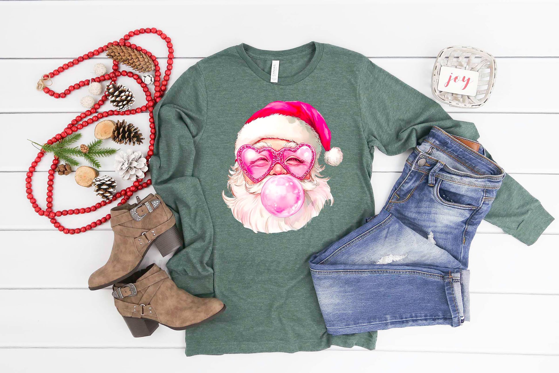 Retro Santa Shirt, Christmas Long Sleeve Shirt, Matching Christmas Shirts, Family Christmas Shirts,