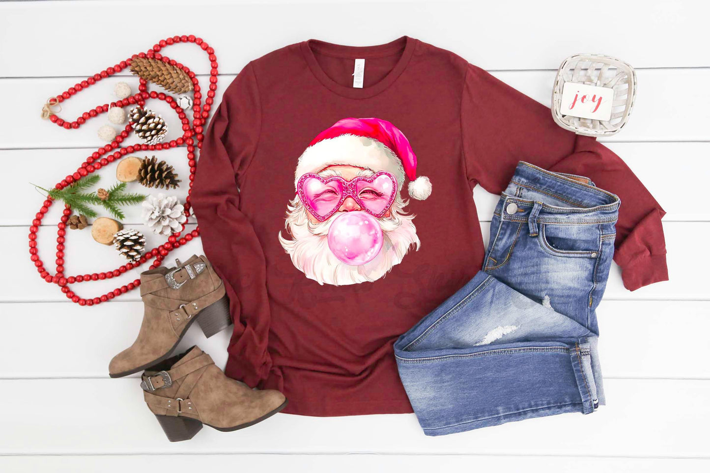 Retro Santa Shirt, Christmas Long Sleeve Shirt, Matching Christmas Shirts, Family Christmas Shirts,