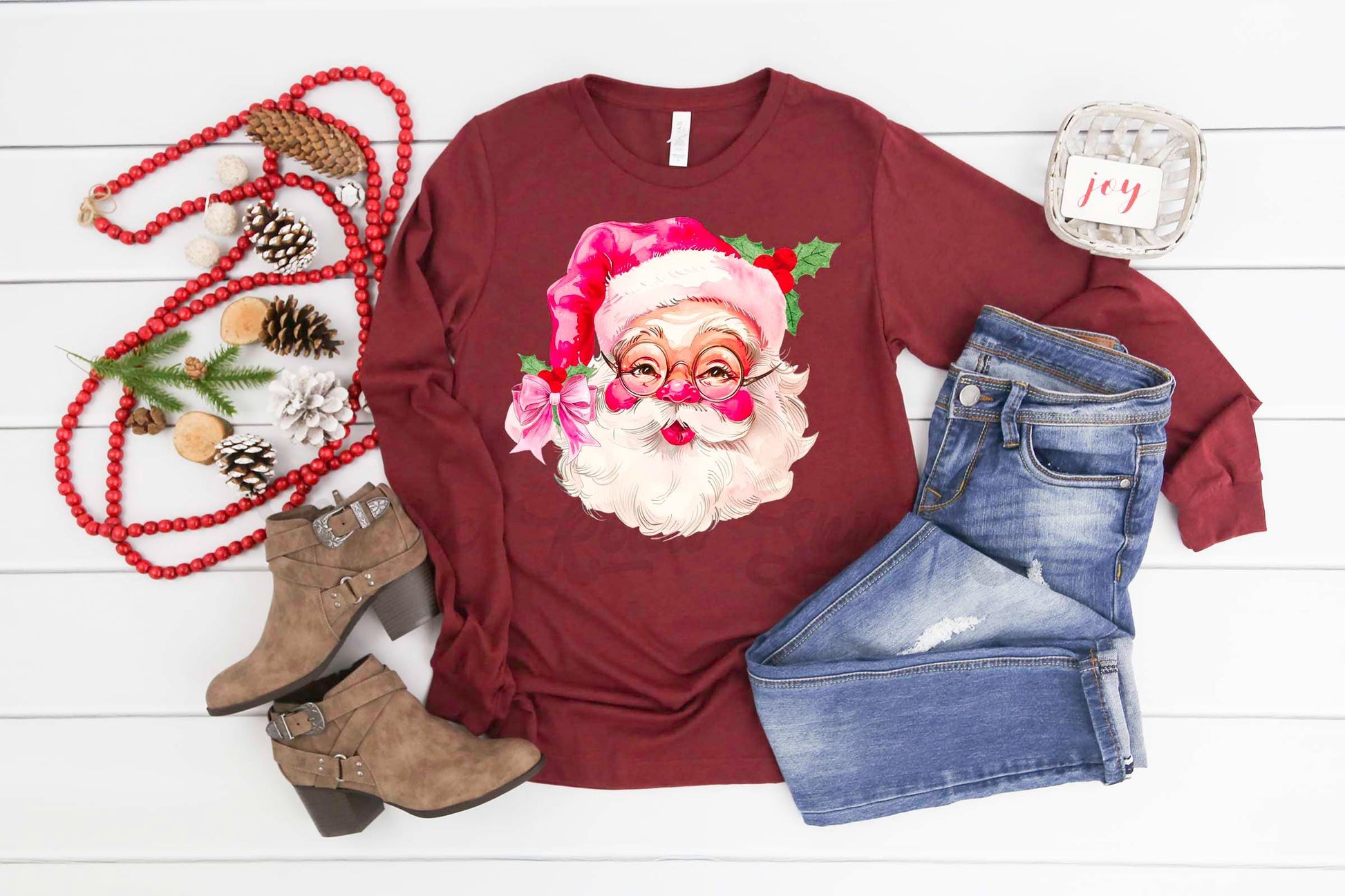 Retro Santa Shirt, Christmas Long Sleeve Shirt, Matching Christmas Shirts, Family Christmas Shirts,