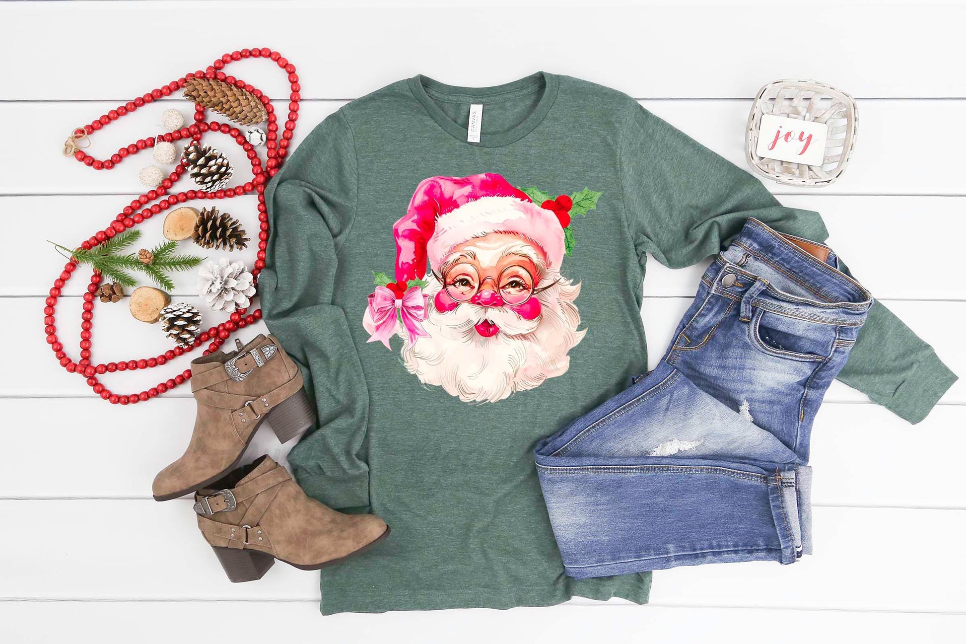 Retro Santa Shirt, Christmas Long Sleeve Shirt, Matching Christmas Shirts, Family Christmas Shirts,