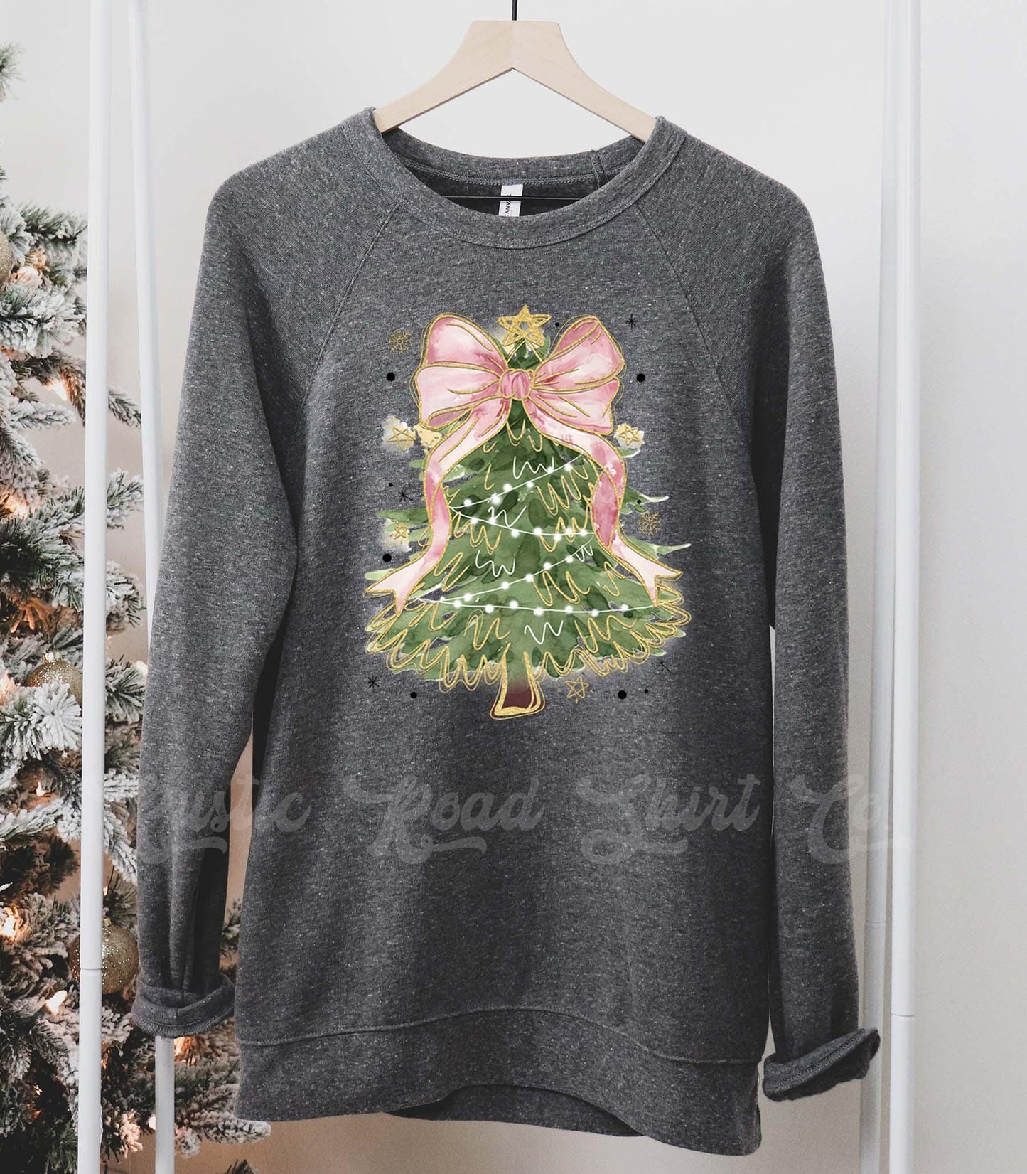 Christmas Tree Bow Sweatshirt, Girls Christmas Sweatshirt, Holiday Sweater, Family Christmas Sweatshirt
