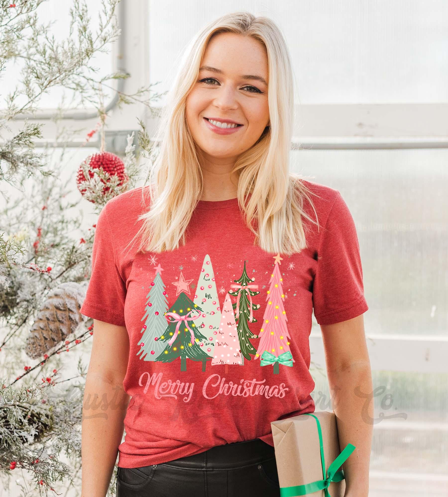 Merry Christmas Shirt, Coquette Christmas Shirt, Christmas Tee, Holiday Shirt, Women's Christmas,