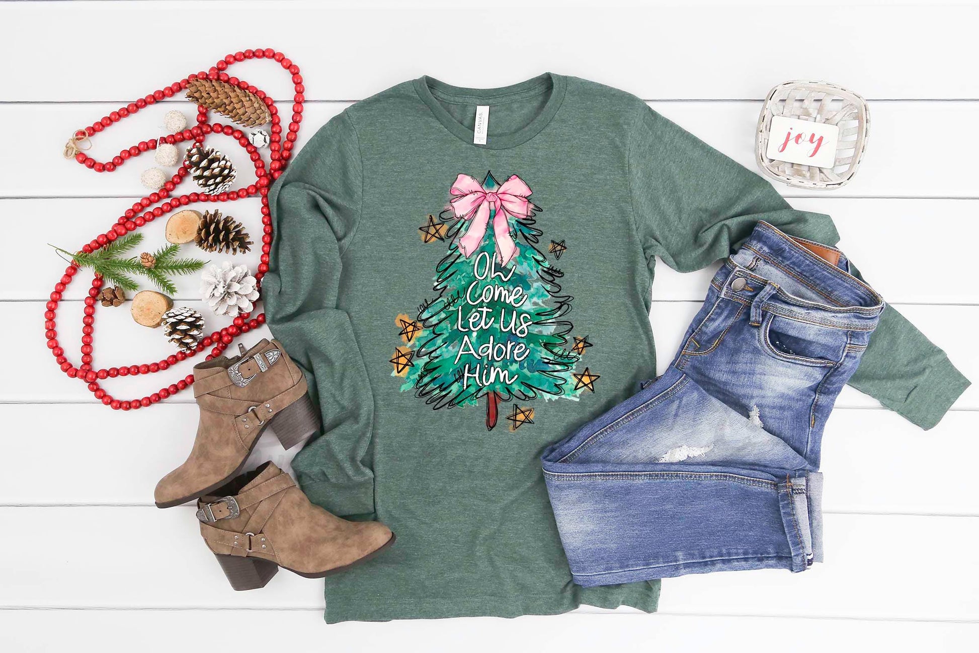 Christmas Long Sleeve Shirt, Coquette Christmas T-shirt, Matching Christmas Shirts, Family Christmas Shirts,