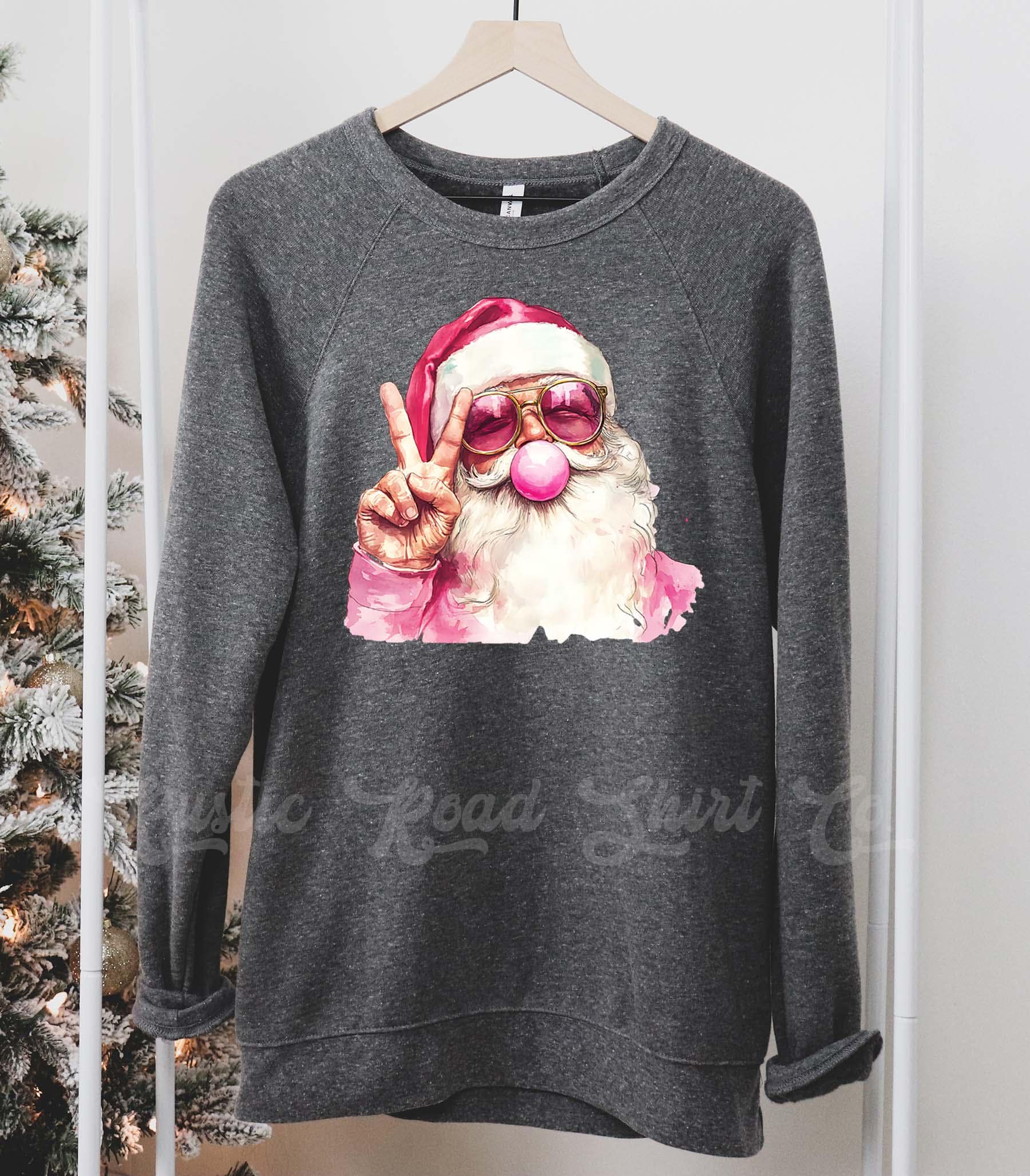 Retro Santa Sweatshirt, Girls Christmas Sweatshirt, Holiday Sweater, Family Christmas Sweatshirt