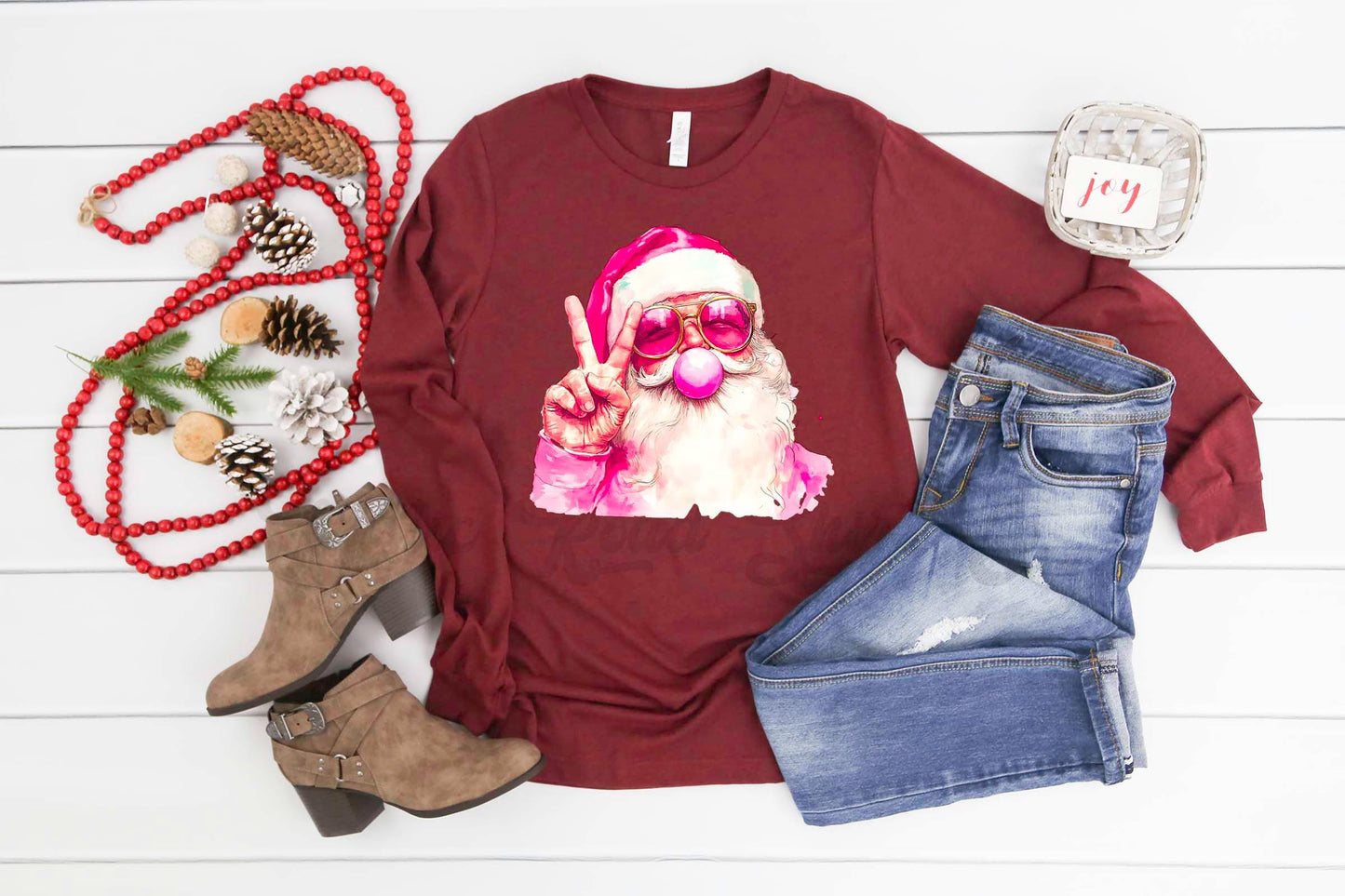 Retro Santa Shirt, Christmas Long Sleeve Shirt, Matching Christmas Shirts, Family Christmas Shirts,