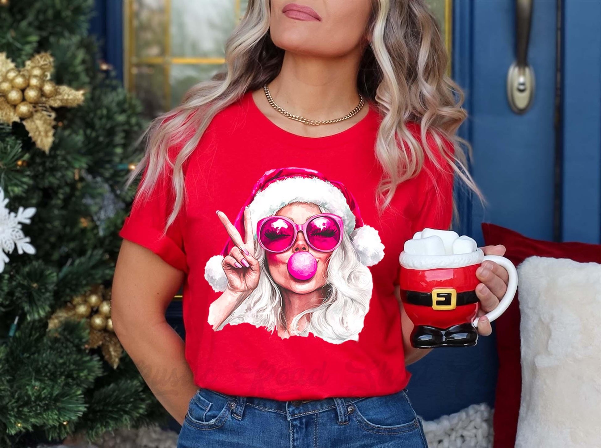 Retro Santa Shirt, Vintage Christmas Shirt, Christmas Tee, Holiday Shirt, Women's Christmas,