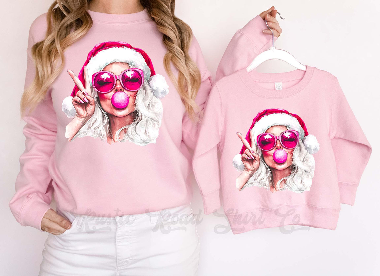 Retro Santa Sweatshirt, Girls Christmas Sweatshirt, Holiday Sweater, Family Christmas Sweatshirt