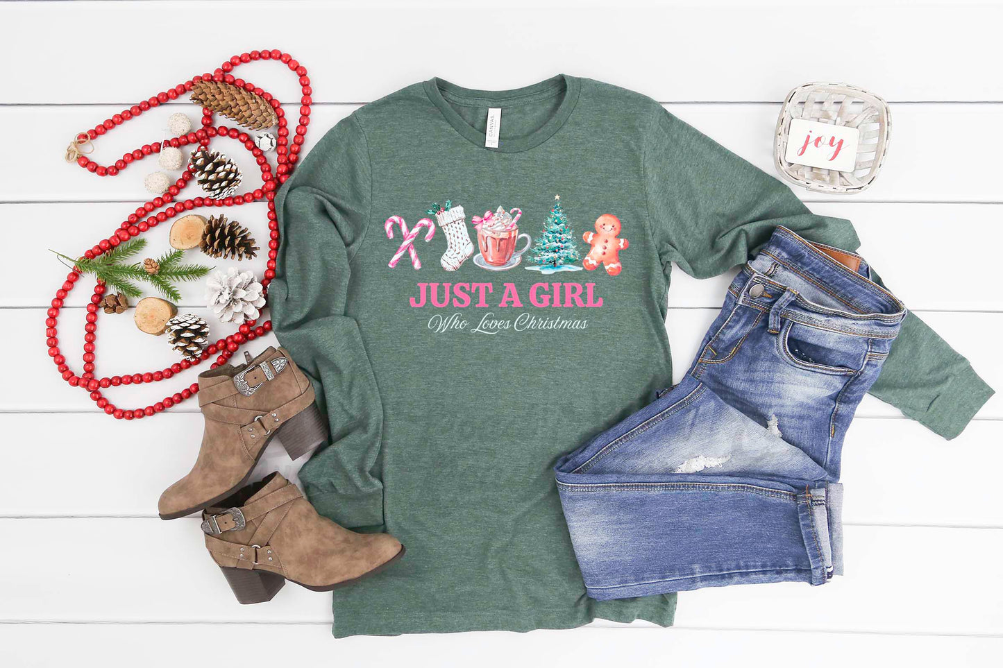 Just a Girl Who Loves Christmas, Christmas Long Sleeve Shirt, Matching Christmas Shirts, Family Christmas Shirts,