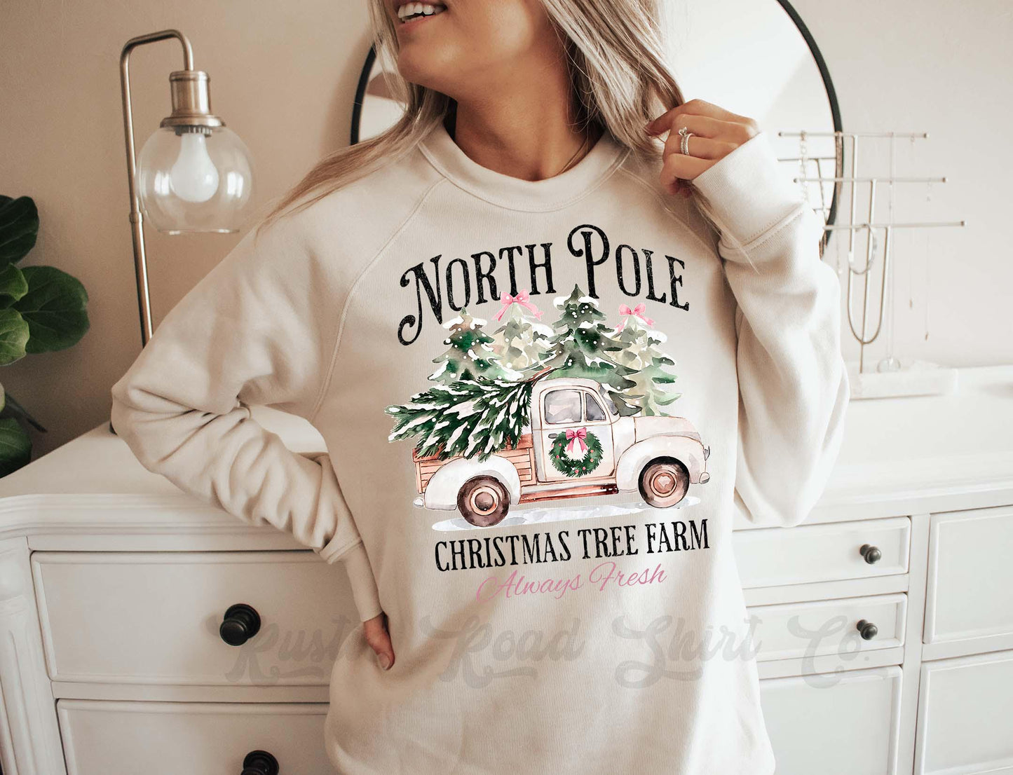 North Pole Shirt, Girls Christmas Sweatshirt, Holiday Sweater, Family Christmas Sweatshirt