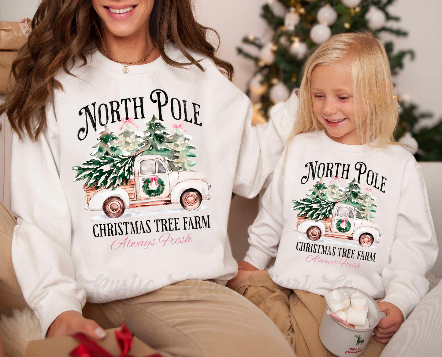 North Pole Shirt, Girls Christmas Sweatshirt, Holiday Sweater, Family Christmas Sweatshirt