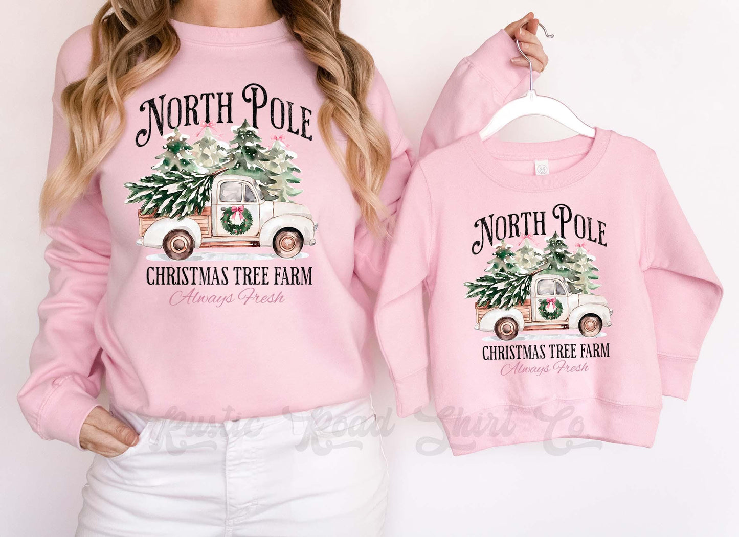 North Pole Shirt, Girls Christmas Sweatshirt, Holiday Sweater, Family Christmas Sweatshirt