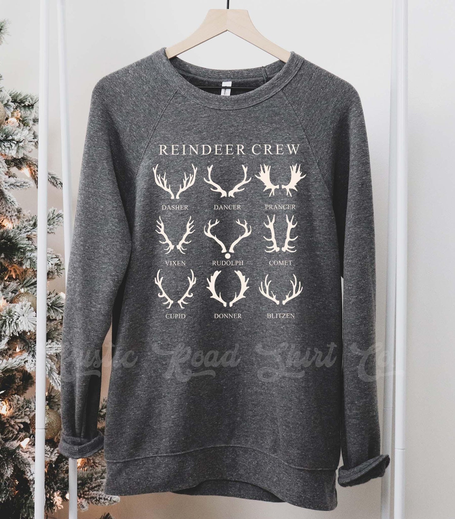 Reindeer Crew Sweatshirt, Girls Christmas Sweatshirt, Holiday Sweater, Family Christmas Sweatshirt