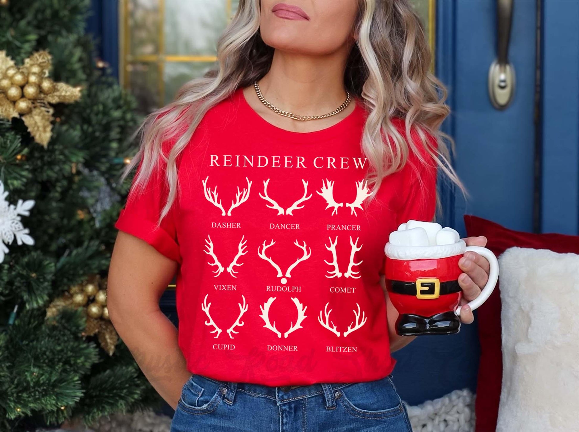 Reindeer Crew Shirt, Vintage Christmas Shirt, Christmas Tee, Holiday Shirt, Women's Christmas,