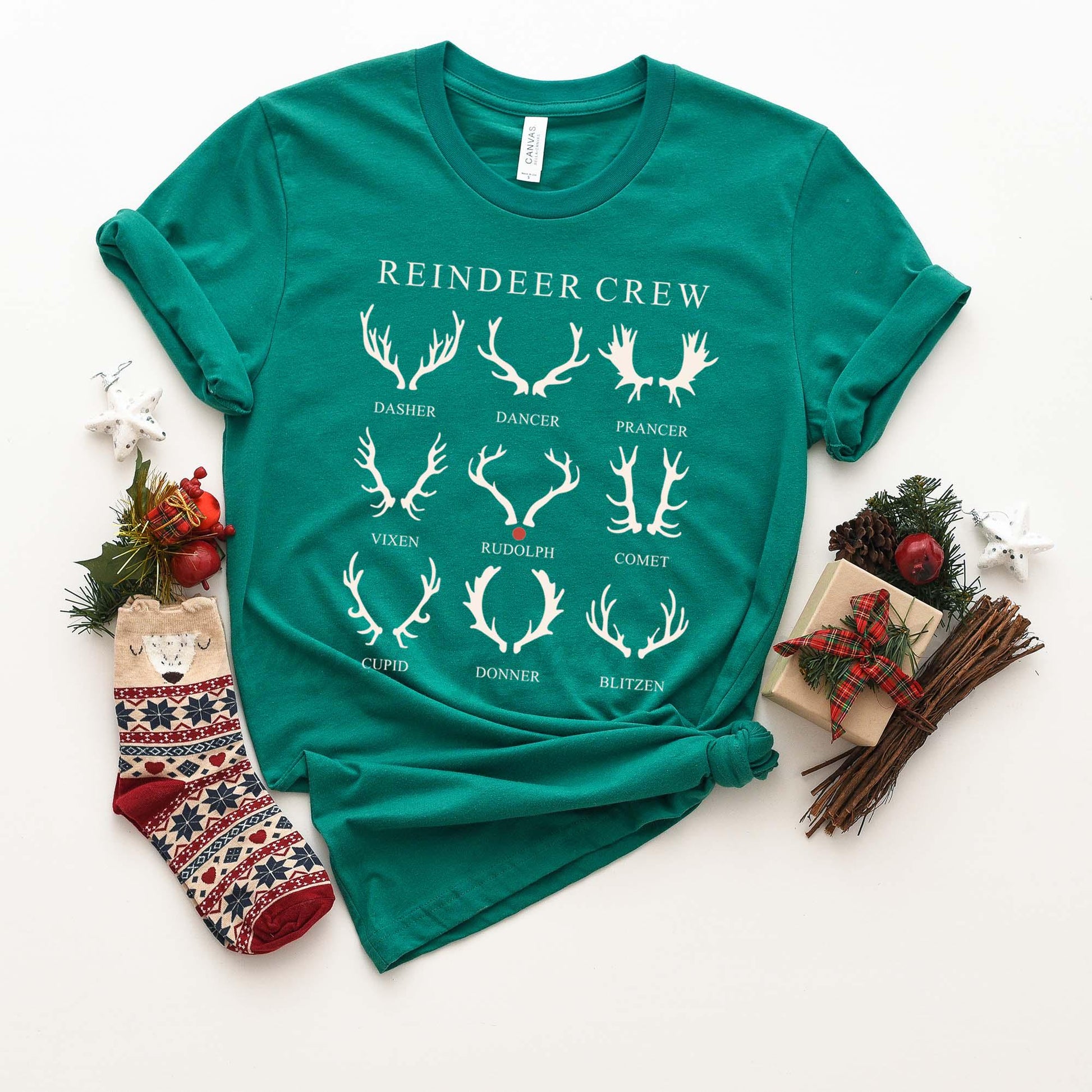Reindeer Crew Shirt, Vintage Christmas Shirt, Christmas Tee, Holiday Shirt, Women's Christmas,