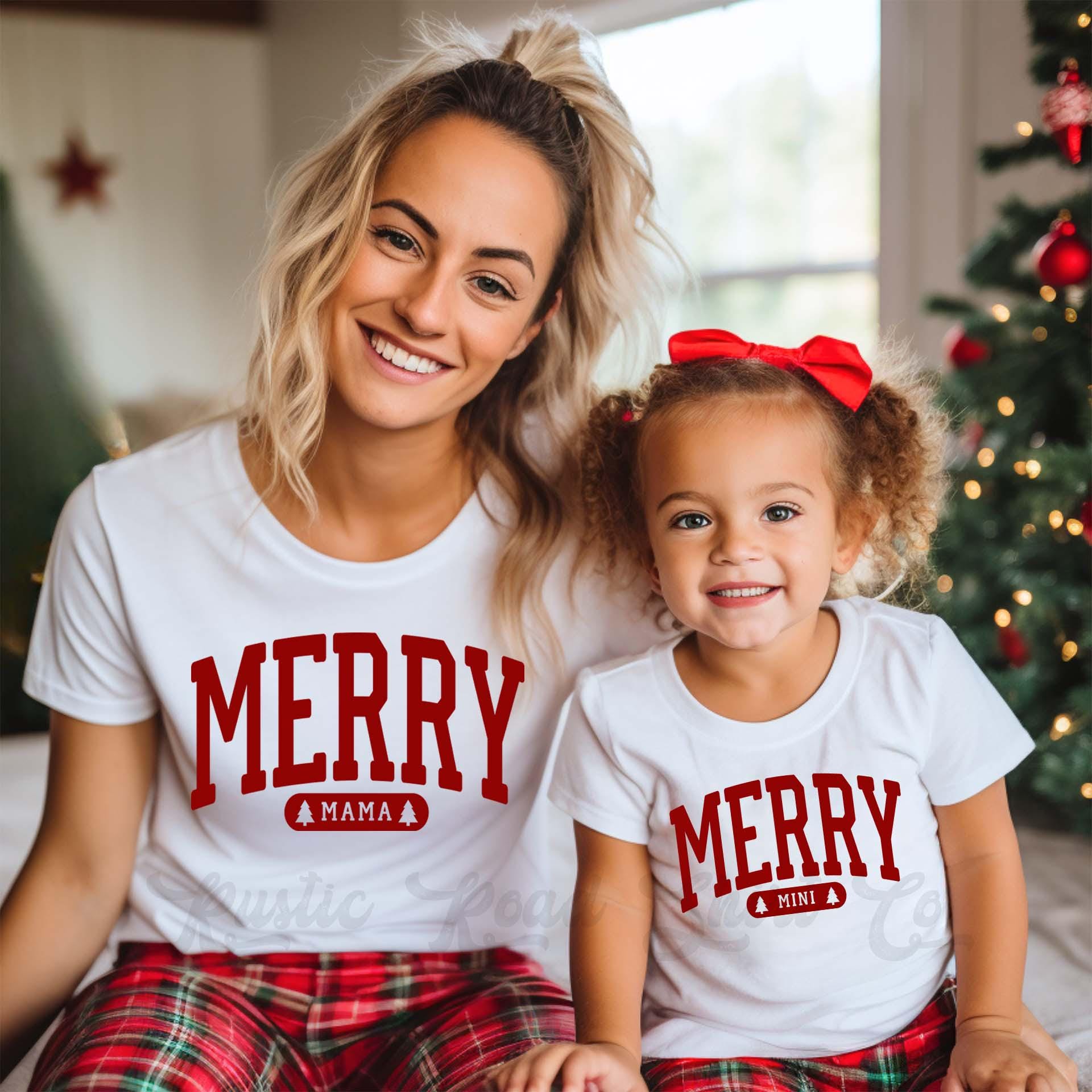 Merry Mama Shirt, Girls Christmas Shirt, Christmas Tee, Holiday Shirt, Women's Christmas,