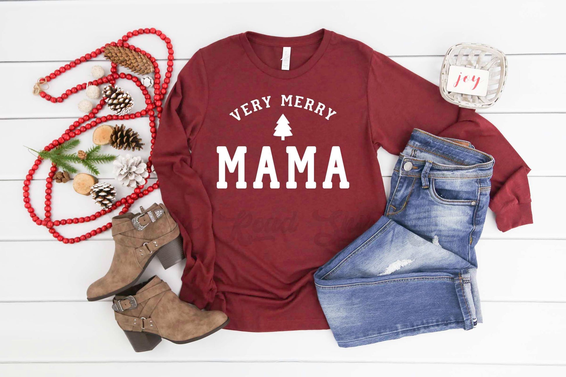 Christmas Long Sleeve Shirt, Merry Mama Christmas T-shirt, Matching Christmas Shirts, Family Christmas Shirts,
