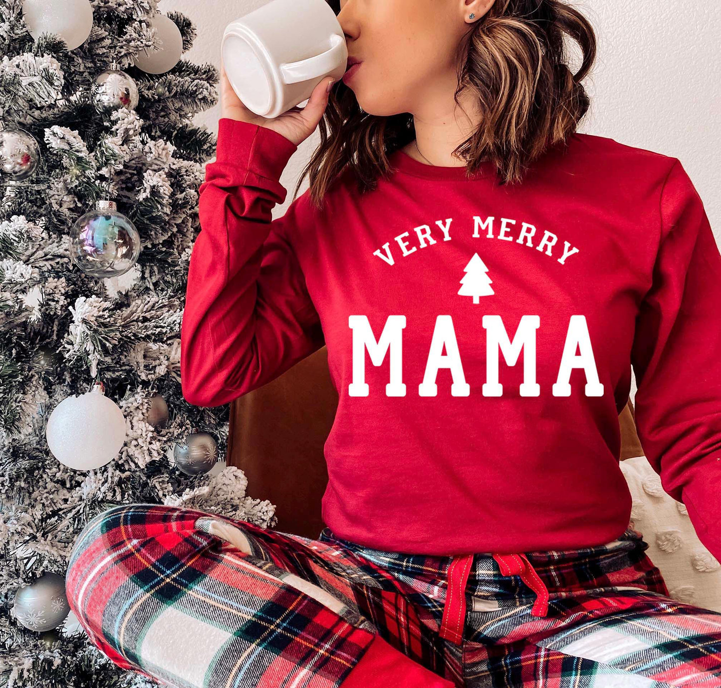 Christmas Long Sleeve Shirt, Merry Mama Christmas T-shirt, Matching Christmas Shirts, Family Christmas Shirts,
