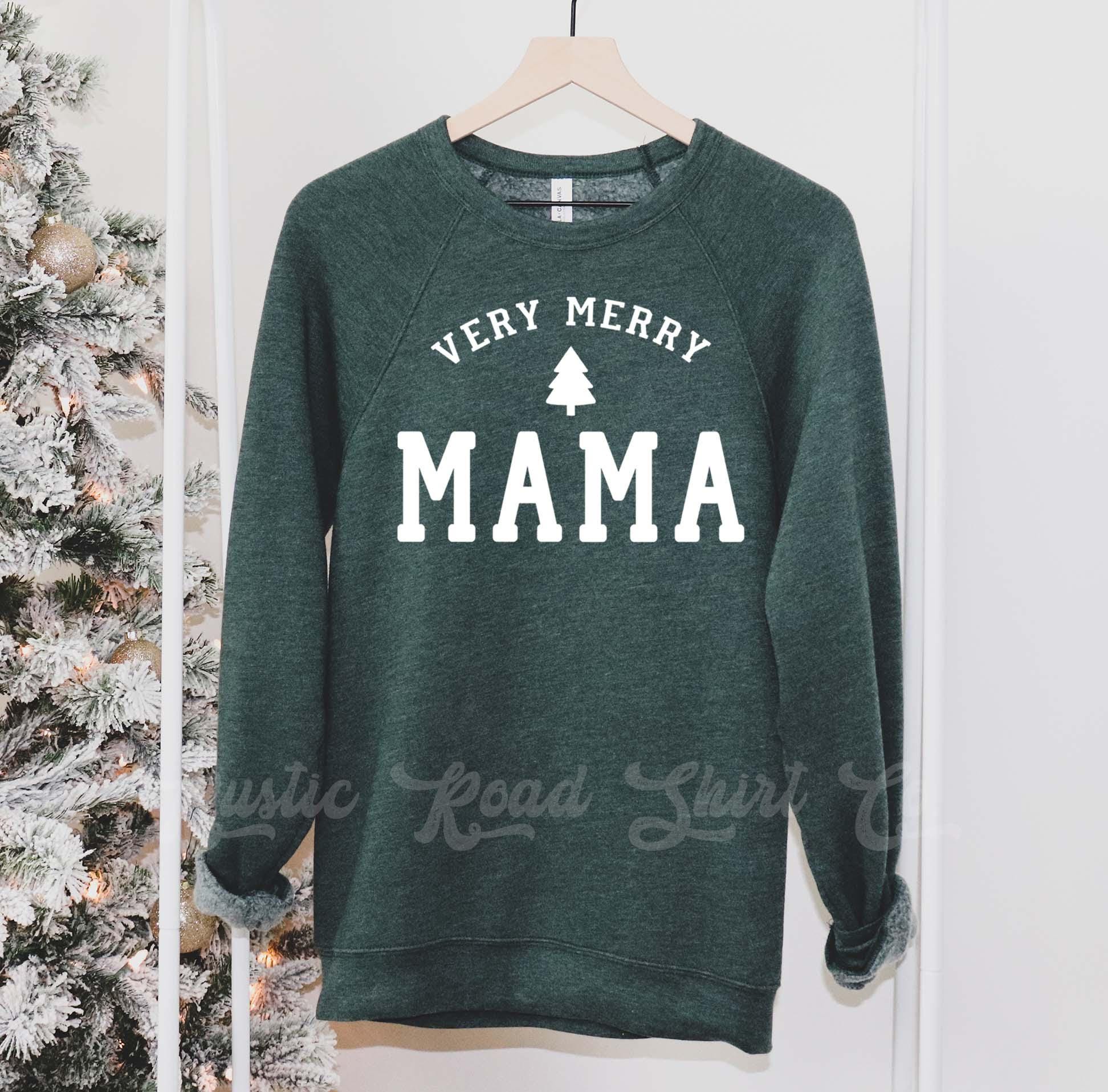 Merry Mama Sweatshirt, Girls Christmas Sweatshirt, Toddler Christmas Shirt, Matching Family Christmas Shirts