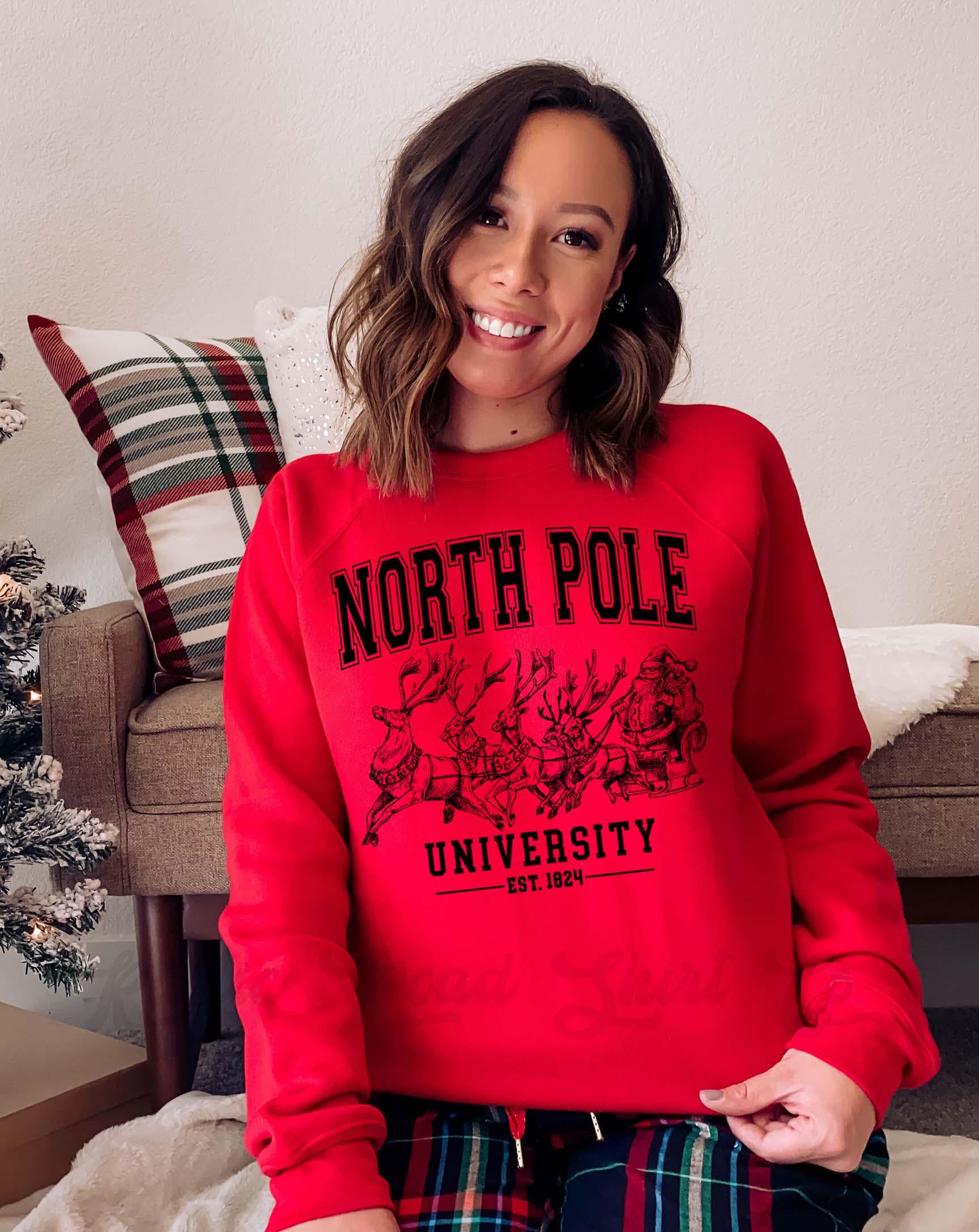 North Pole Sweatshirt, Women's Christmas Sweatshirt, Toddler Christmas Shirt, Matching Family Christmas Shirts