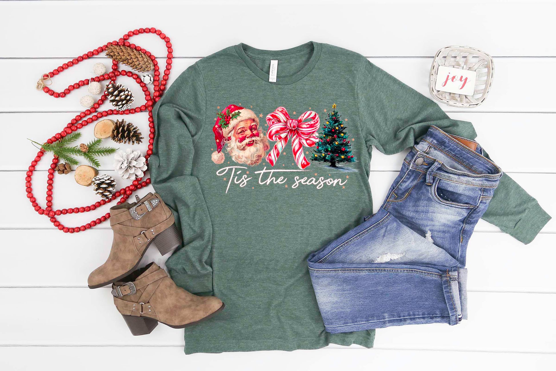 Retro Santa Shirt, Christmas Long Sleeve Shirt, Matching Christmas Shirts, Family Christmas Shirts,