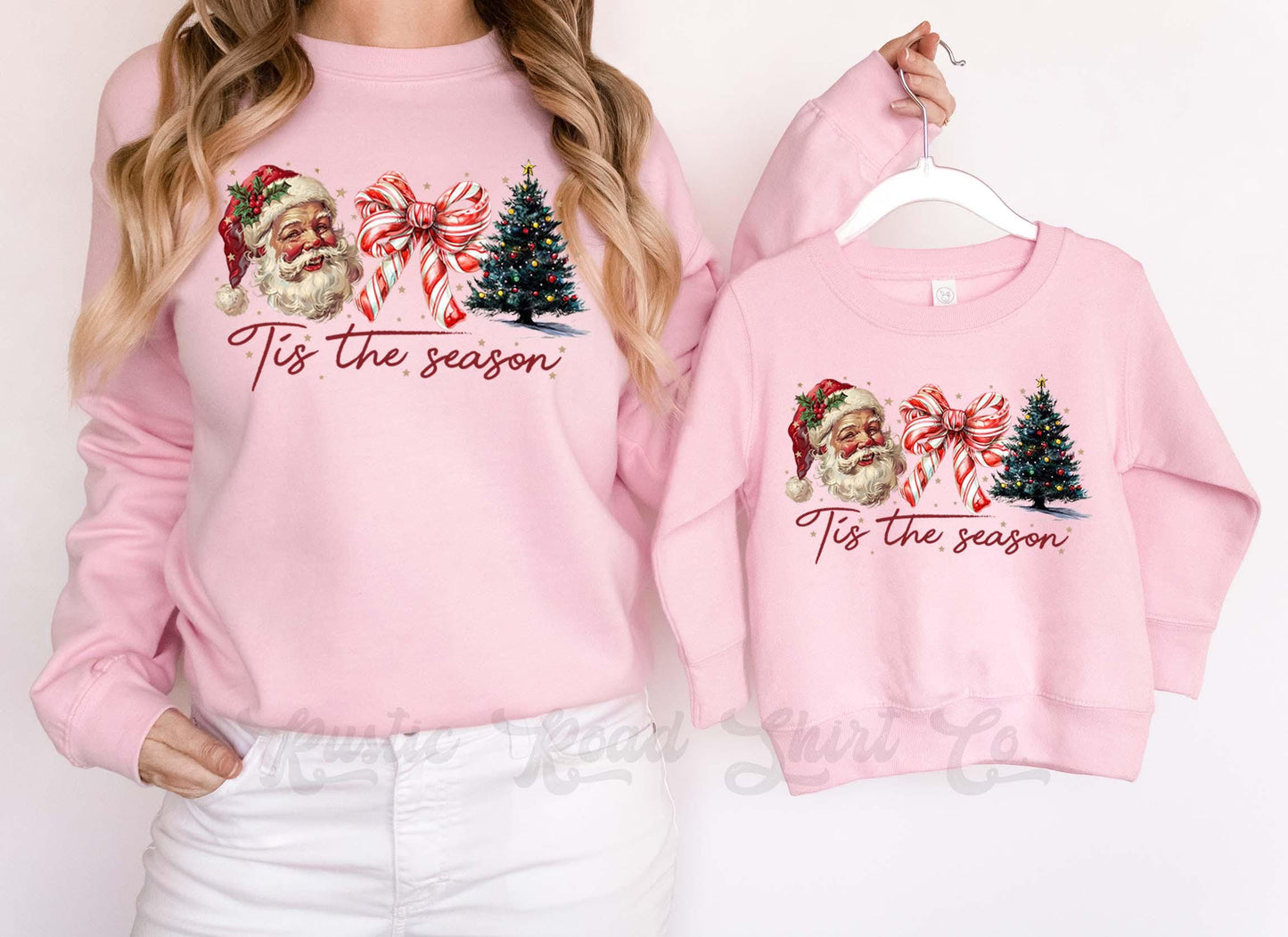 Retro Santa Sweatshirt, Women's Christmas Sweatshirt, Toddler Christmas Shirt, Matching Family Christmas Shirts