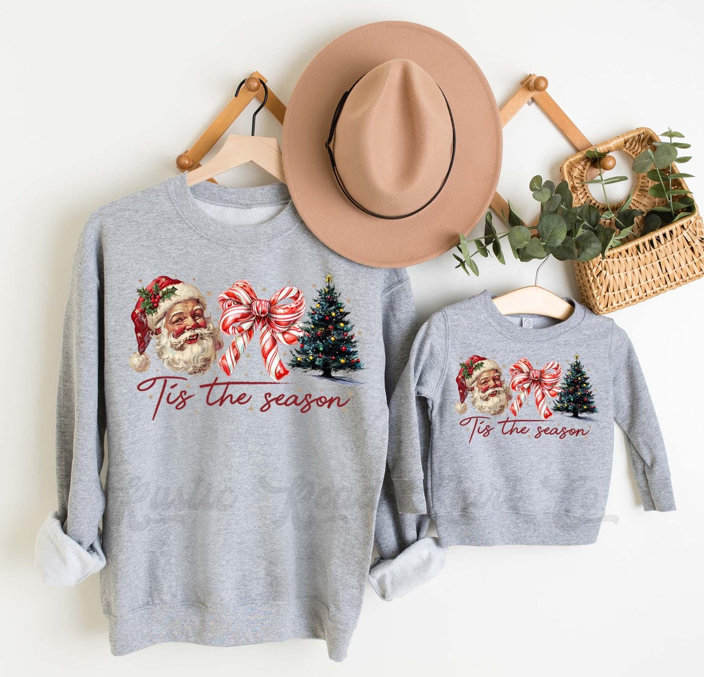 Retro Santa Sweatshirt, Women's Christmas Sweatshirt, Toddler Christmas Shirt, Matching Family Christmas Shirts