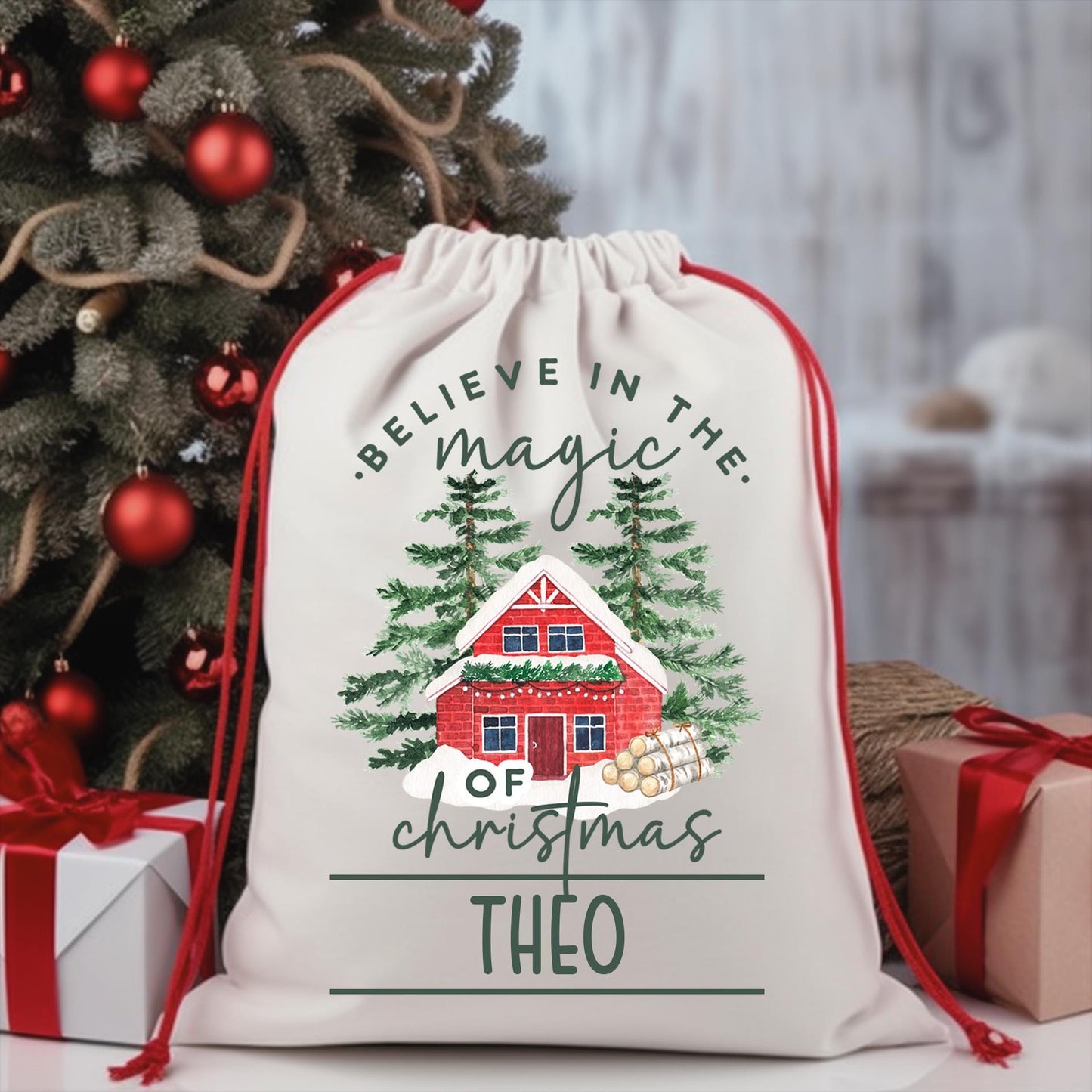 Custom Santa Sack, Christmas Sack, Personalized Christmas Gift Bag, Christmas Tote Bag, Christmas Treat Bag