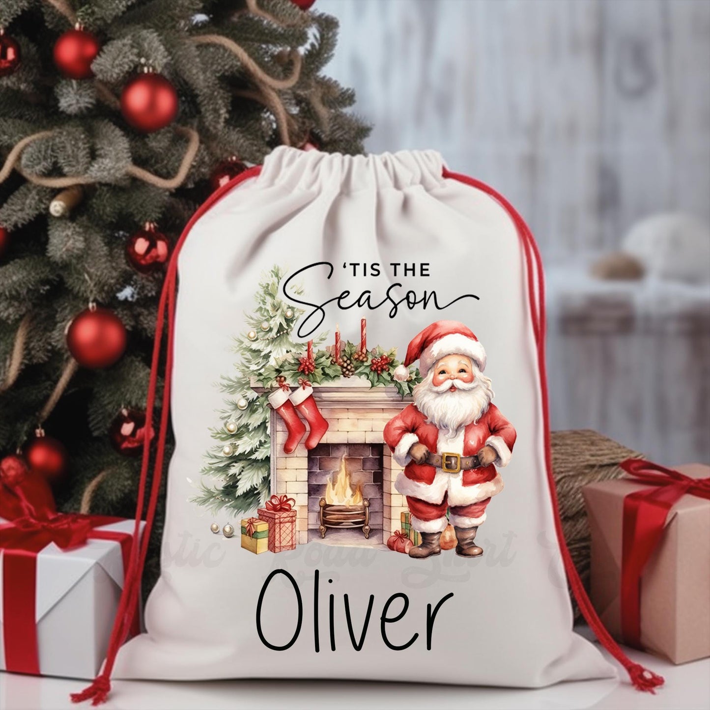 Custom Santa Sack, Christmas Sack, Personalized Christmas Gift Bag, Christmas Tote Bag, Christmas Treat Bag