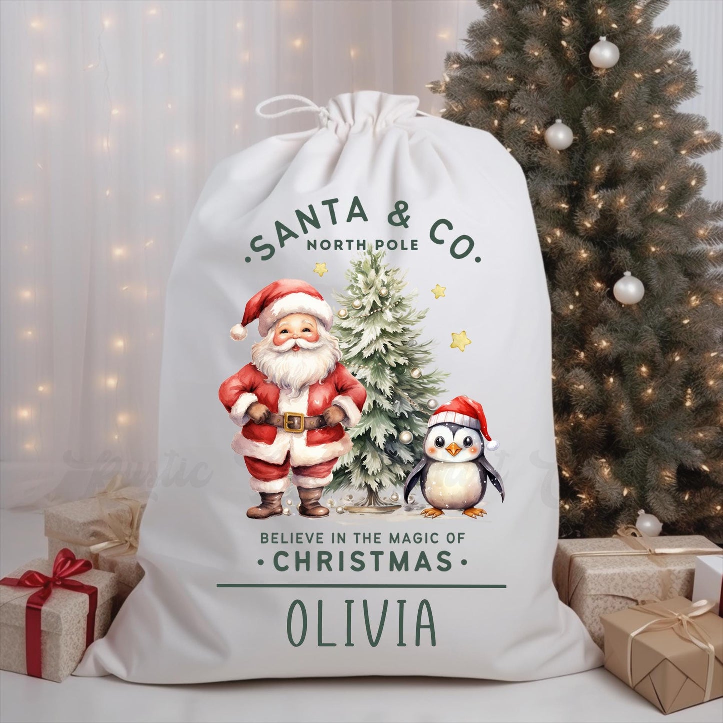 Custom Santa Sack, Christmas Sack, Personalized Christmas Gift Bag, Christmas Tote Bag, Christmas Treat Bag
